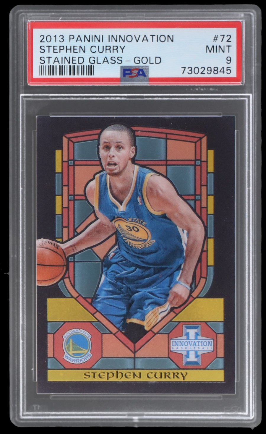 stephen curry 2013 panini innovation stained glass gold PSA 9