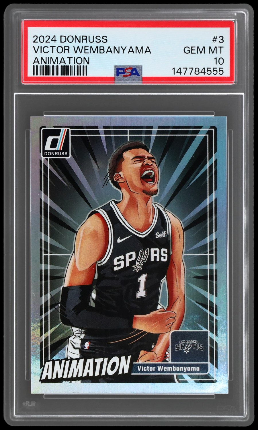 victor wembanyama 2024 donruss animation PSA 10