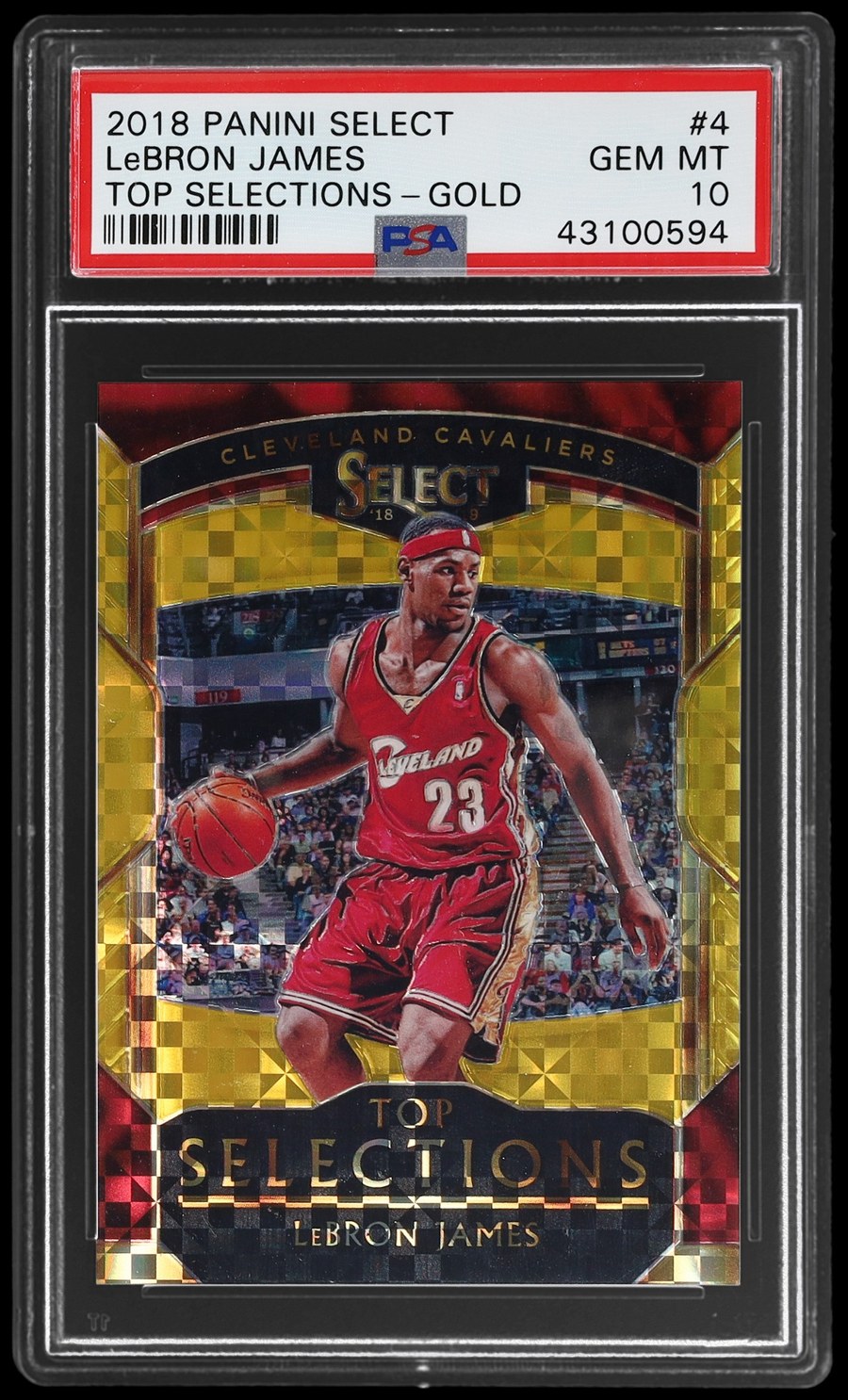 lebron james 2018 select top selections gold PSA 10