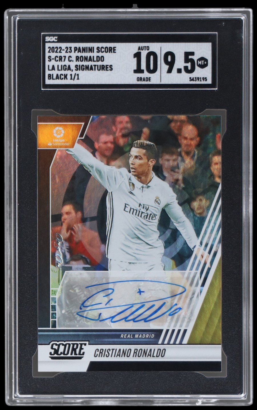 cristiano ronaldo 2022 score la liga signature black 1/1 SGC 95