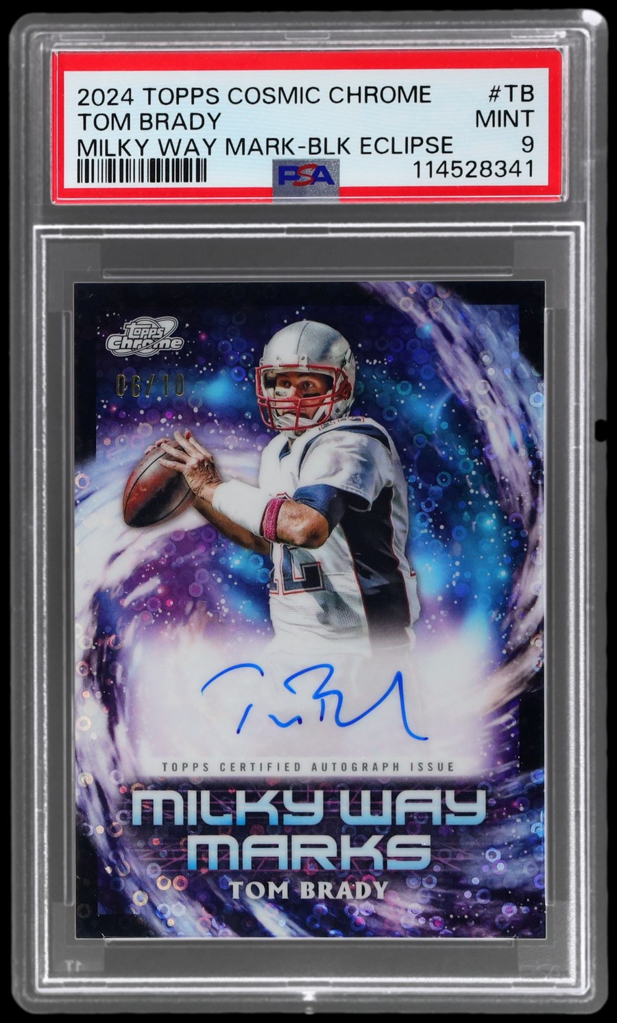 tom brady 2024 cosmic chrome milky way marks black eclipse PSA 9