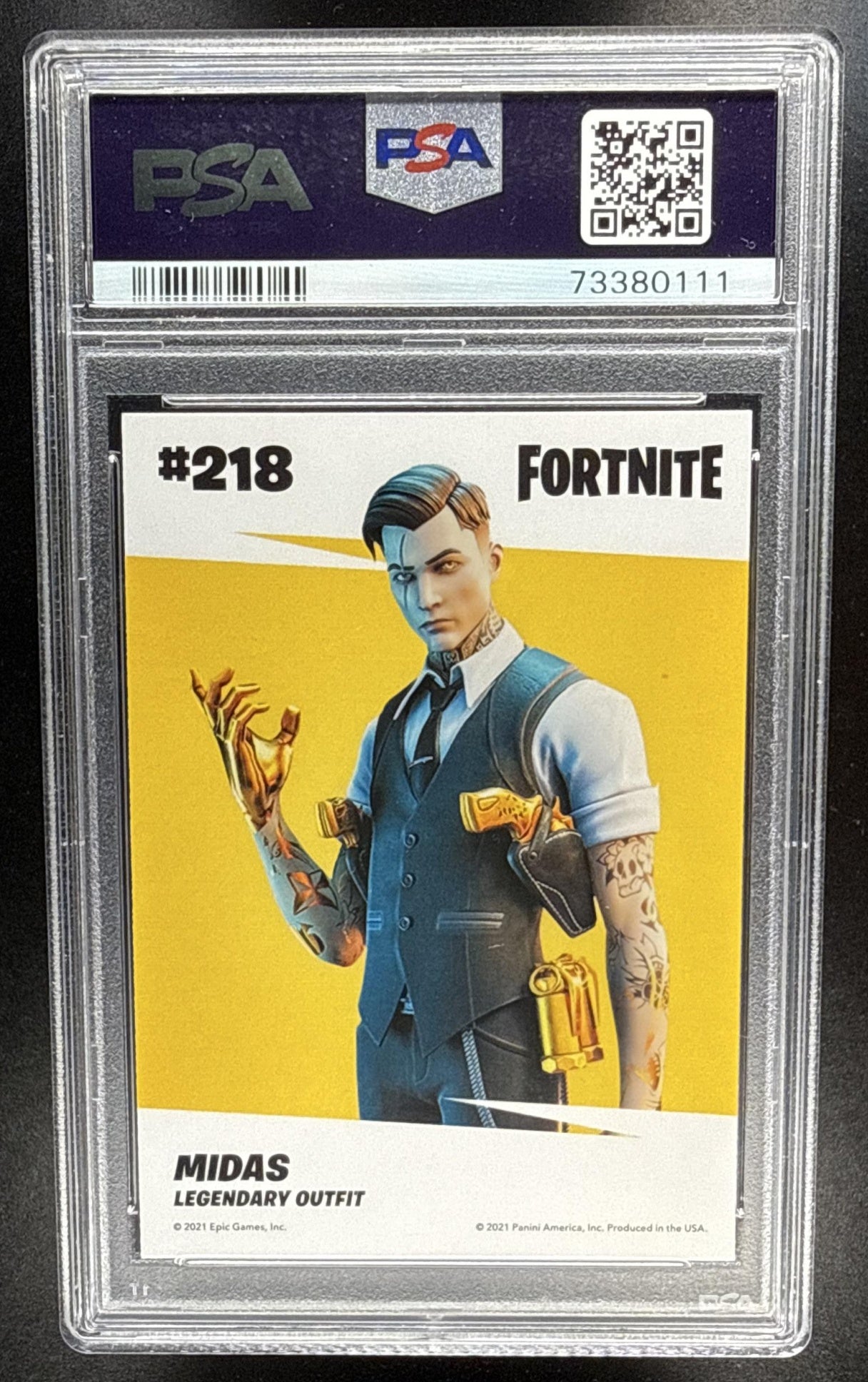 2021 Panini Fortnite Series 3 Midas #218 PSA 9