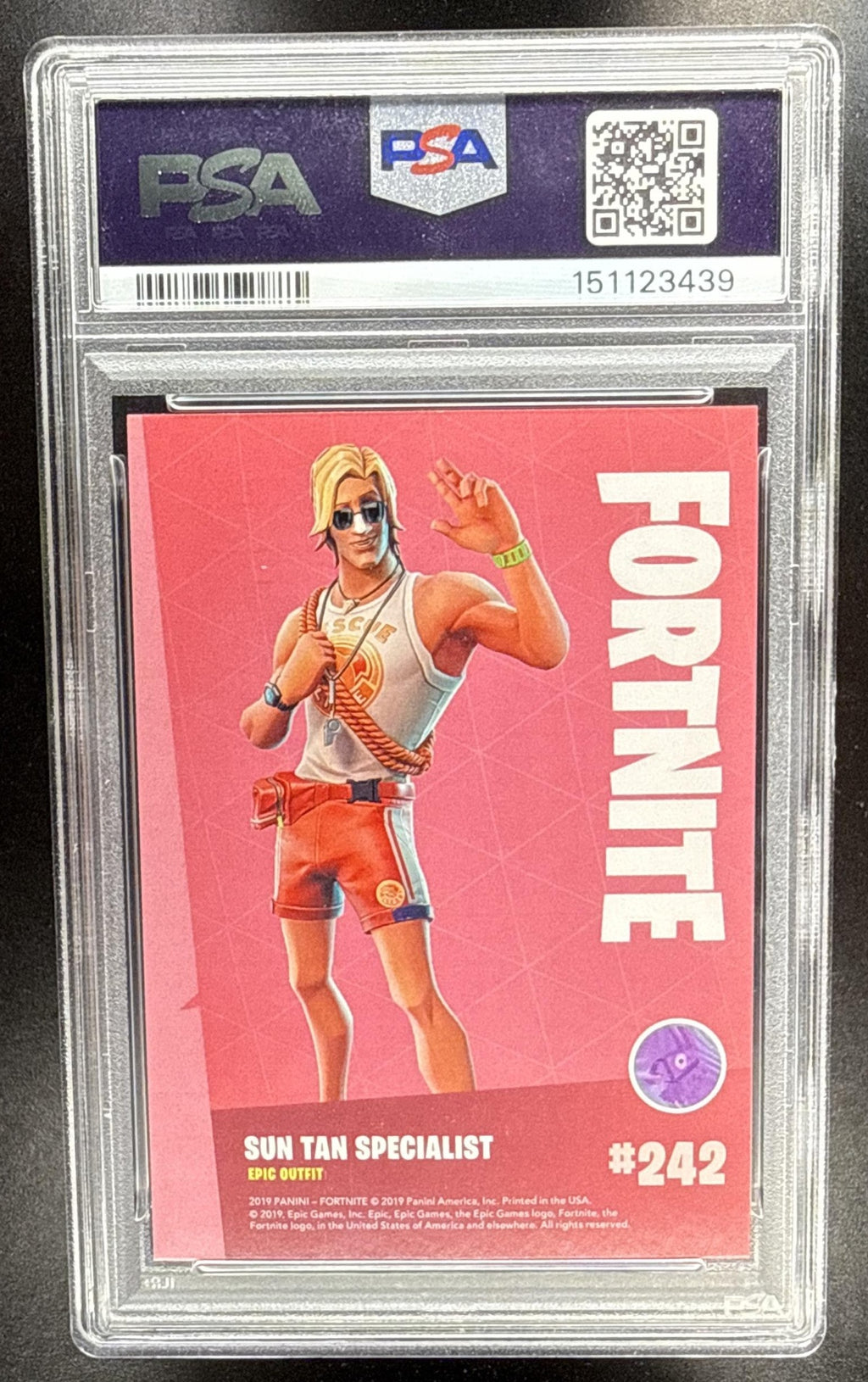 2019 Panini Fortnite Series 1 Sun Tan Specialist #242 Crystal Shard PSA 10