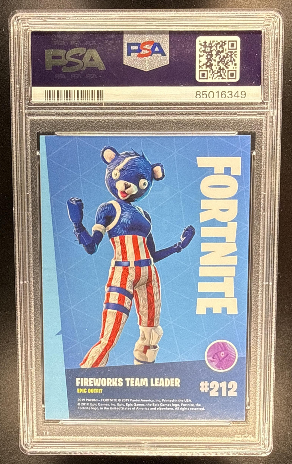 2019 Panini Fortnite Series 1 Fireworks Team Leader #212 PSA 10