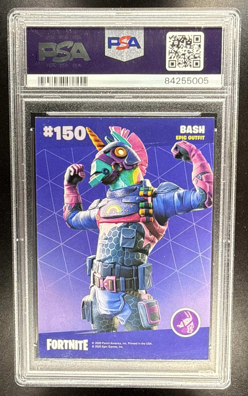 2020 Panini Fortnite Series 2 Italy Bash #150 Cracked Ice PSA 8