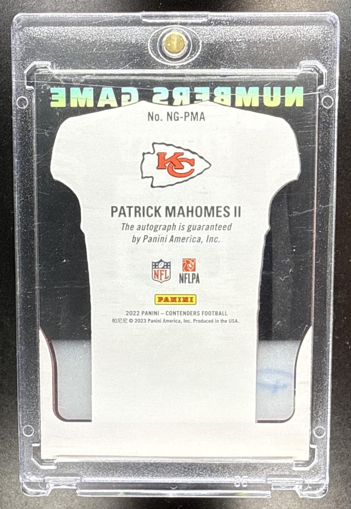 2024 Panini Donruss Elite Patrick Mahomes II #NG-PMA Numbers Game Jerseys /500 Patch