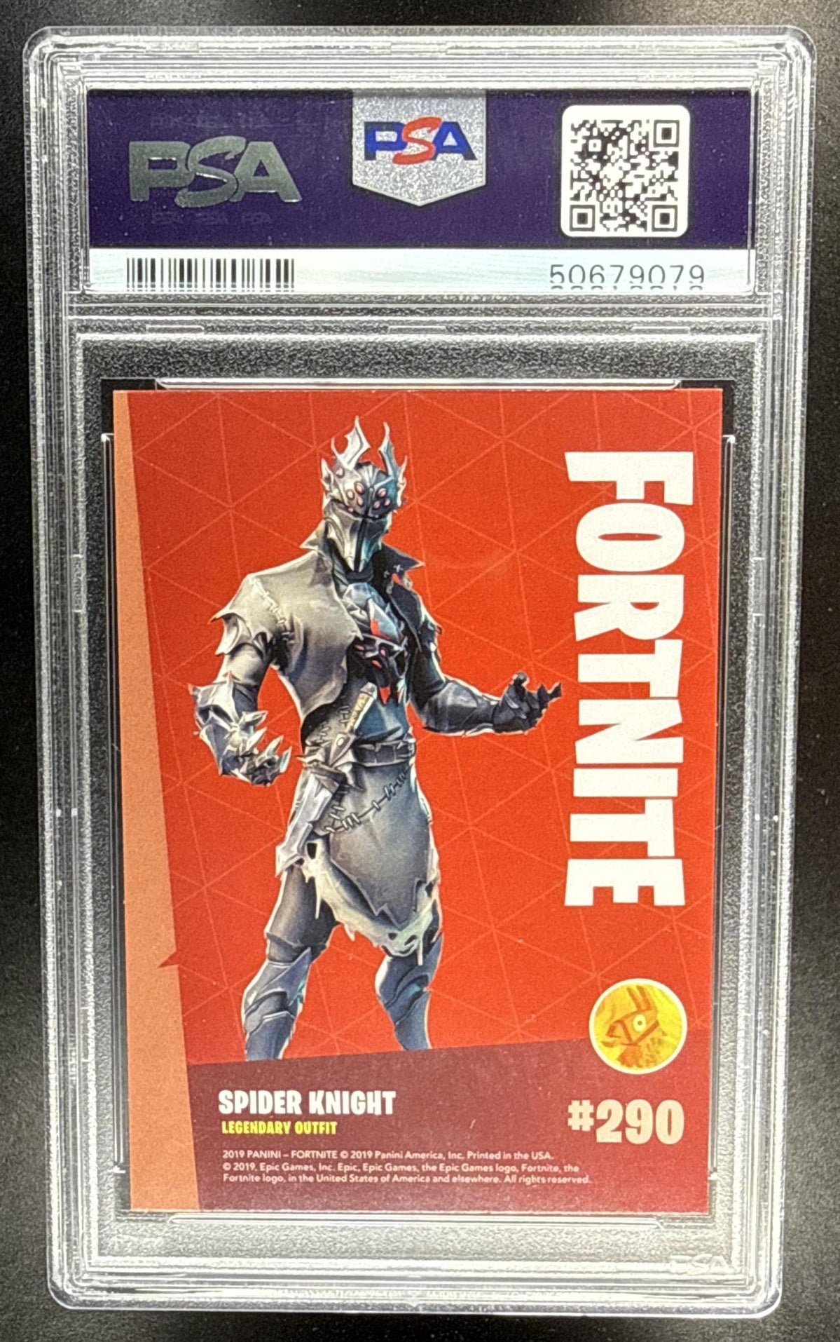 2019 Panini Fortnite Series 1 Spider Knight L #290 Crystal Shard PSA 10