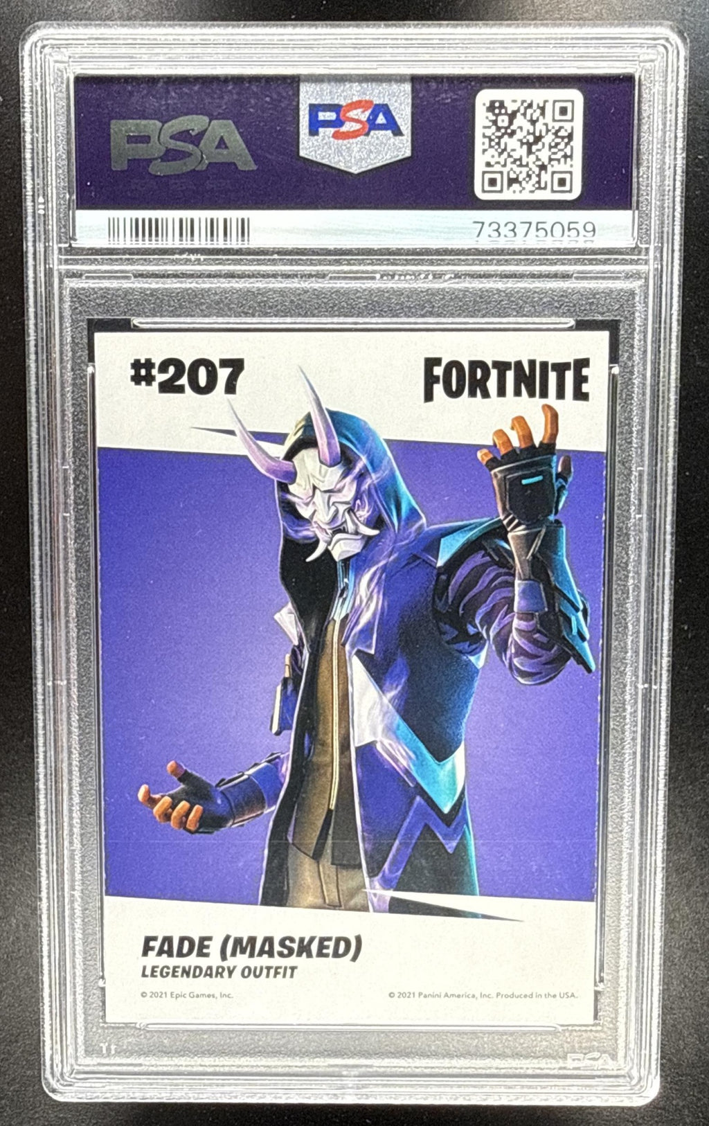 2021 Panini Fortnite Series 3 Fade Masked #207 Laser PSA 8 Back