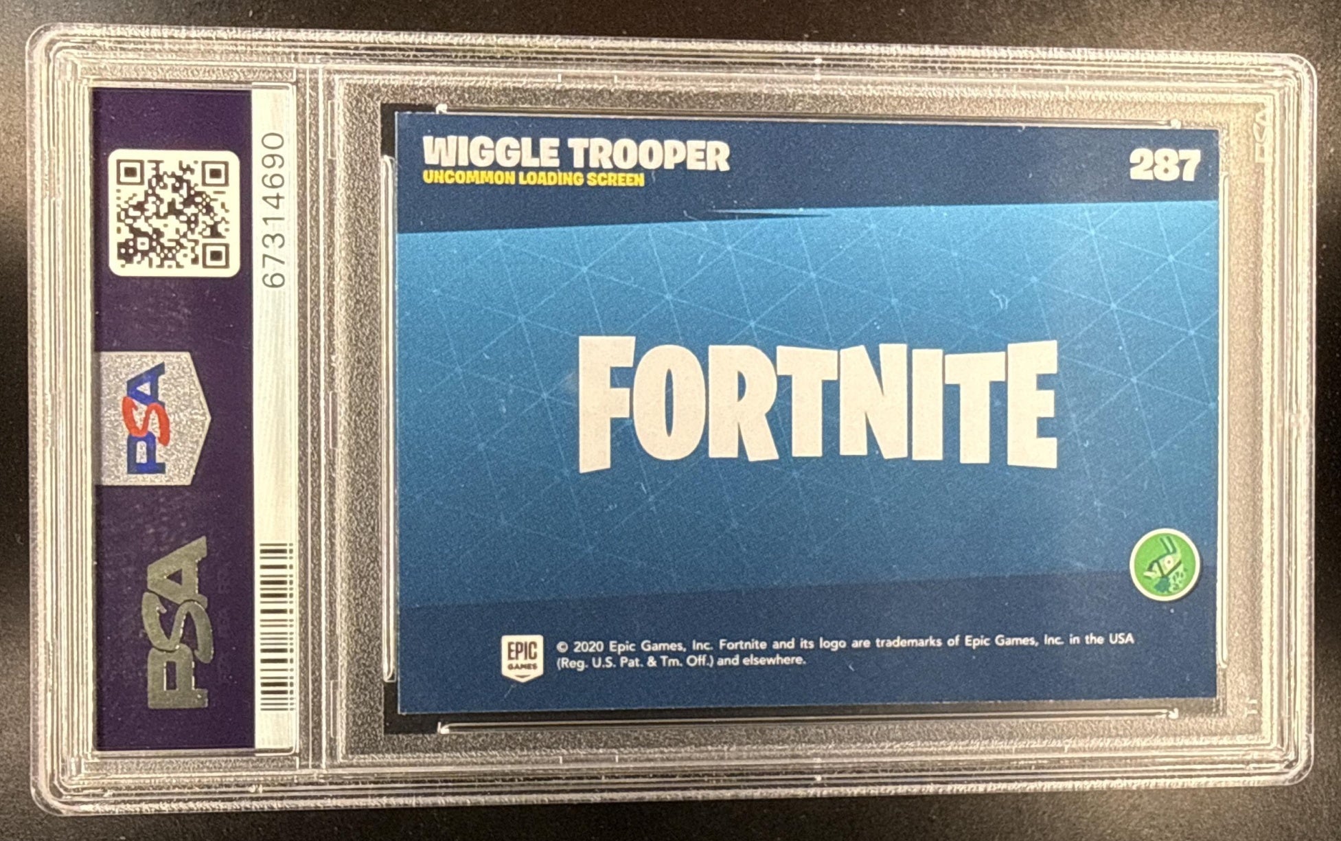 2020 Panini Fortnite Reloaded Wiggle Trooper Uncommon Loading Screen Fo #287 PSA 9