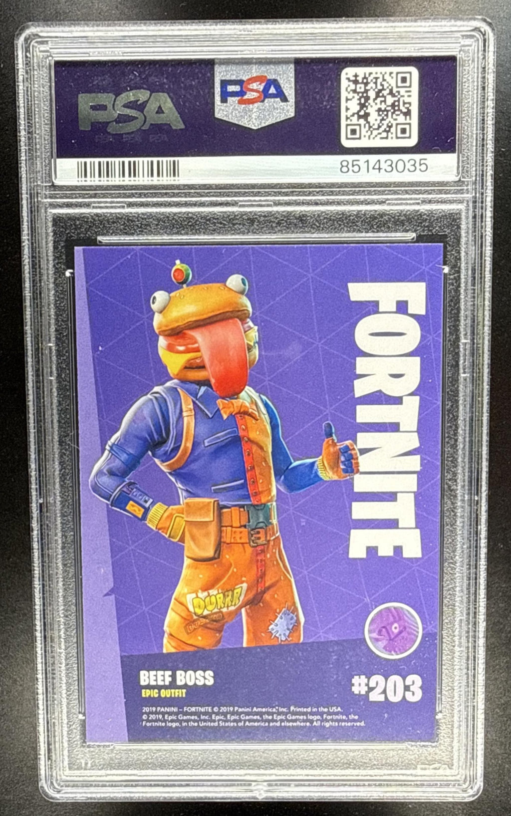 2019 Panini Fortnite Series 1 Beef Boss #203 Crystal Shard PSA 10