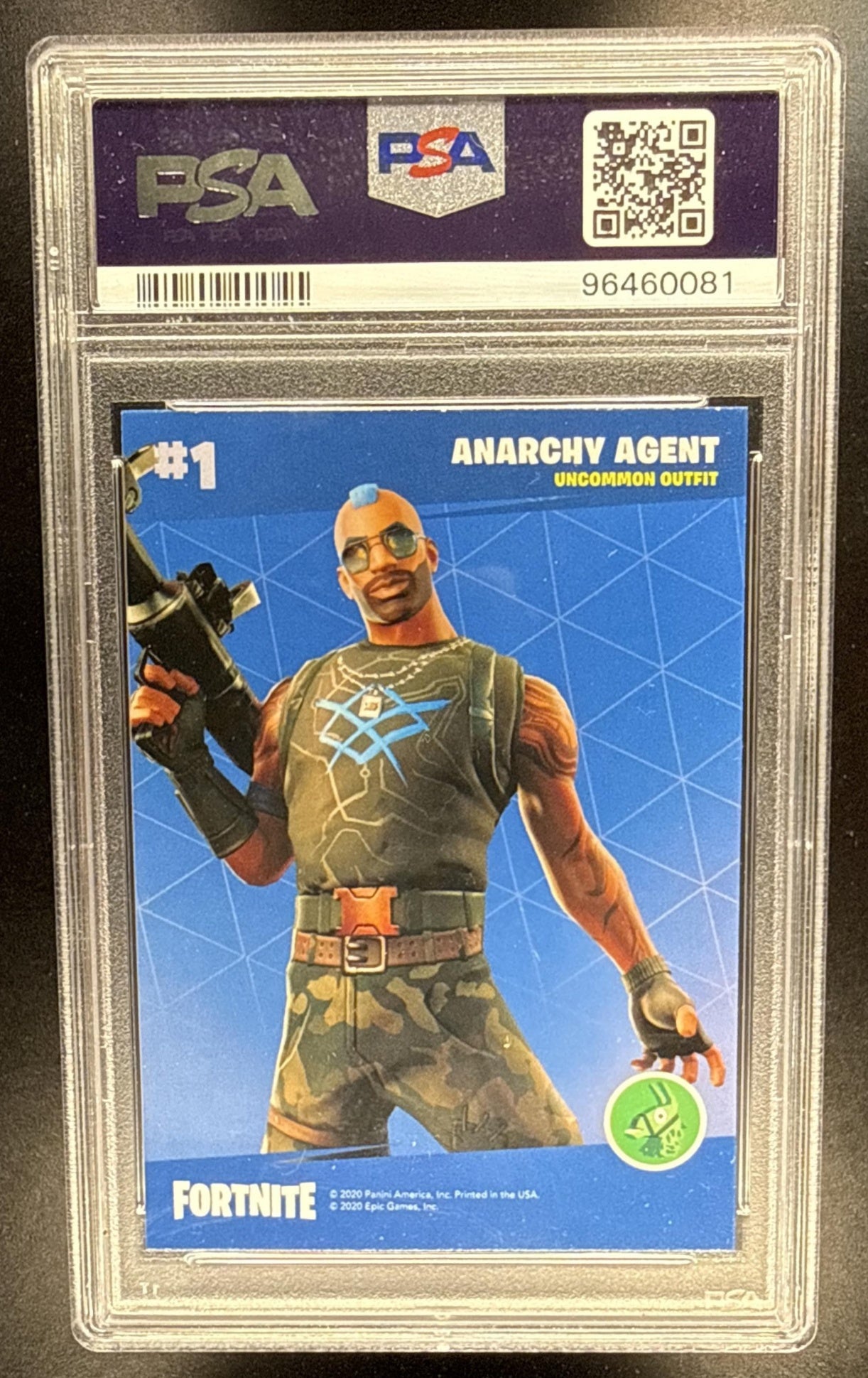 2020 Panini Fortnite Series 2 Italy Anarchy Agent #1 Cracked Ice PSA 9