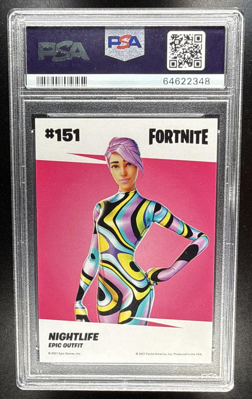 2021 Panini Fortnite Series 3 Nightlife #151 Cracked Ice PSA 9