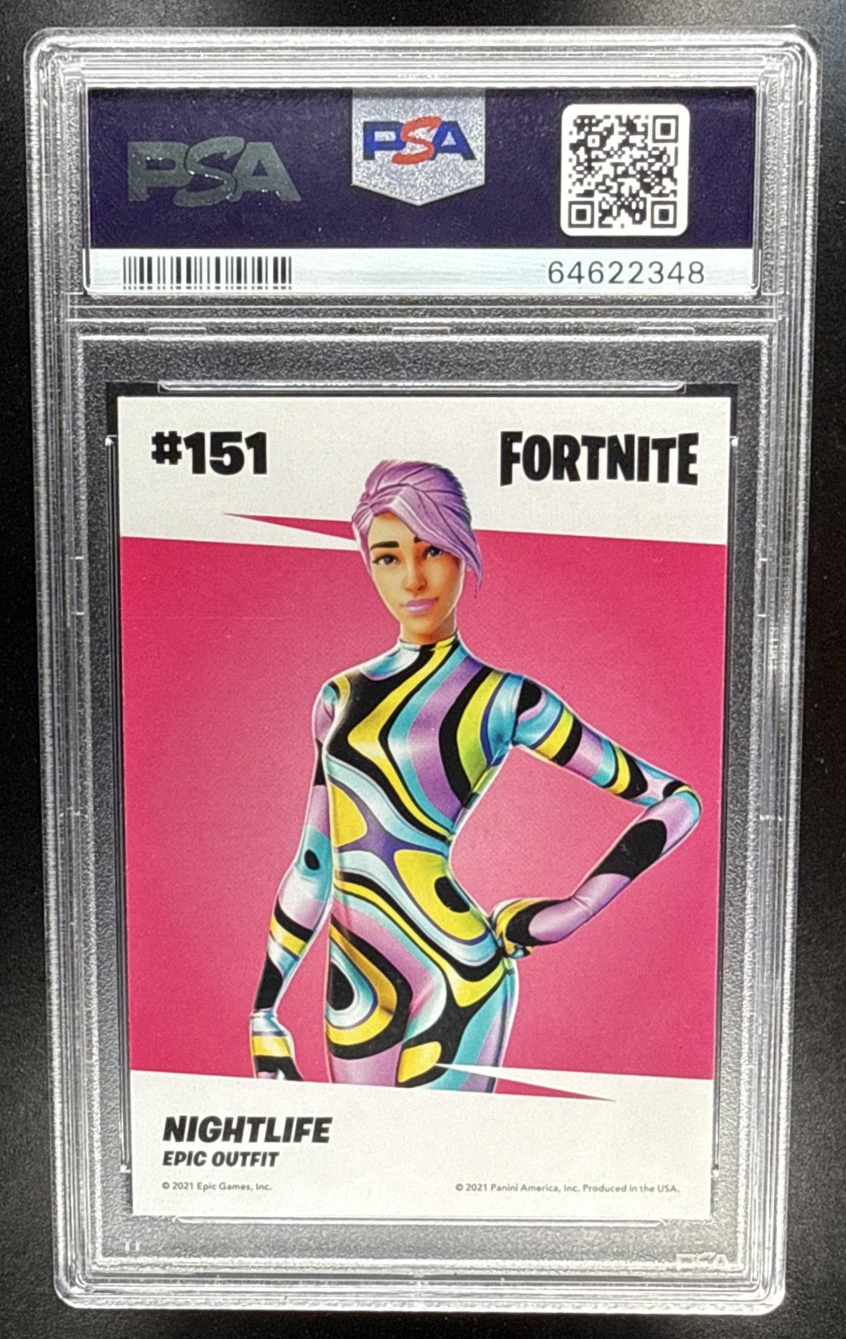2021 Panini Fortnite Series 3 Nightlife #151 Cracked Ice PSA 9