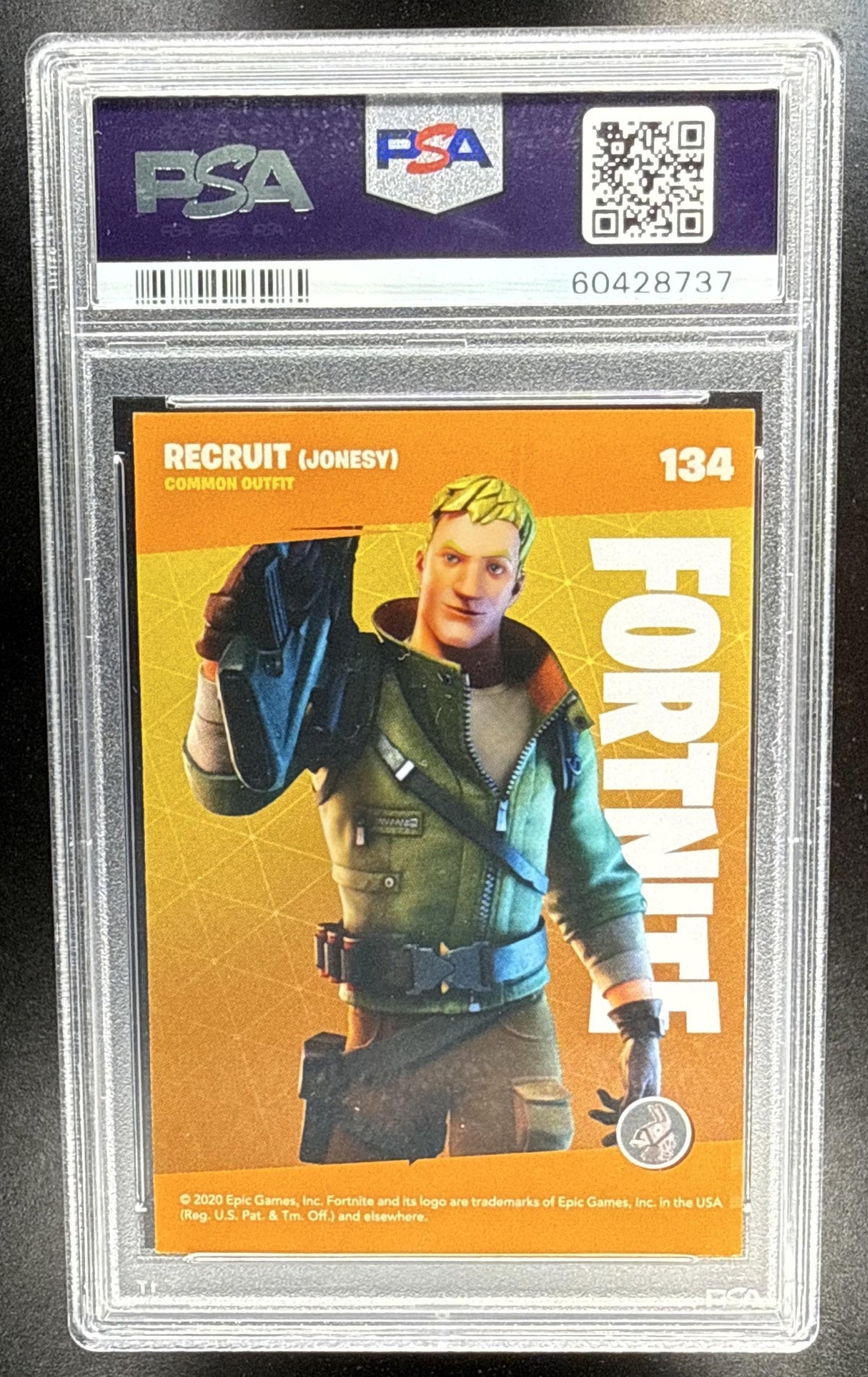2020 Panini Fortnite Reloaded Recruit Jonesy Common Outfit #134 PSA 9