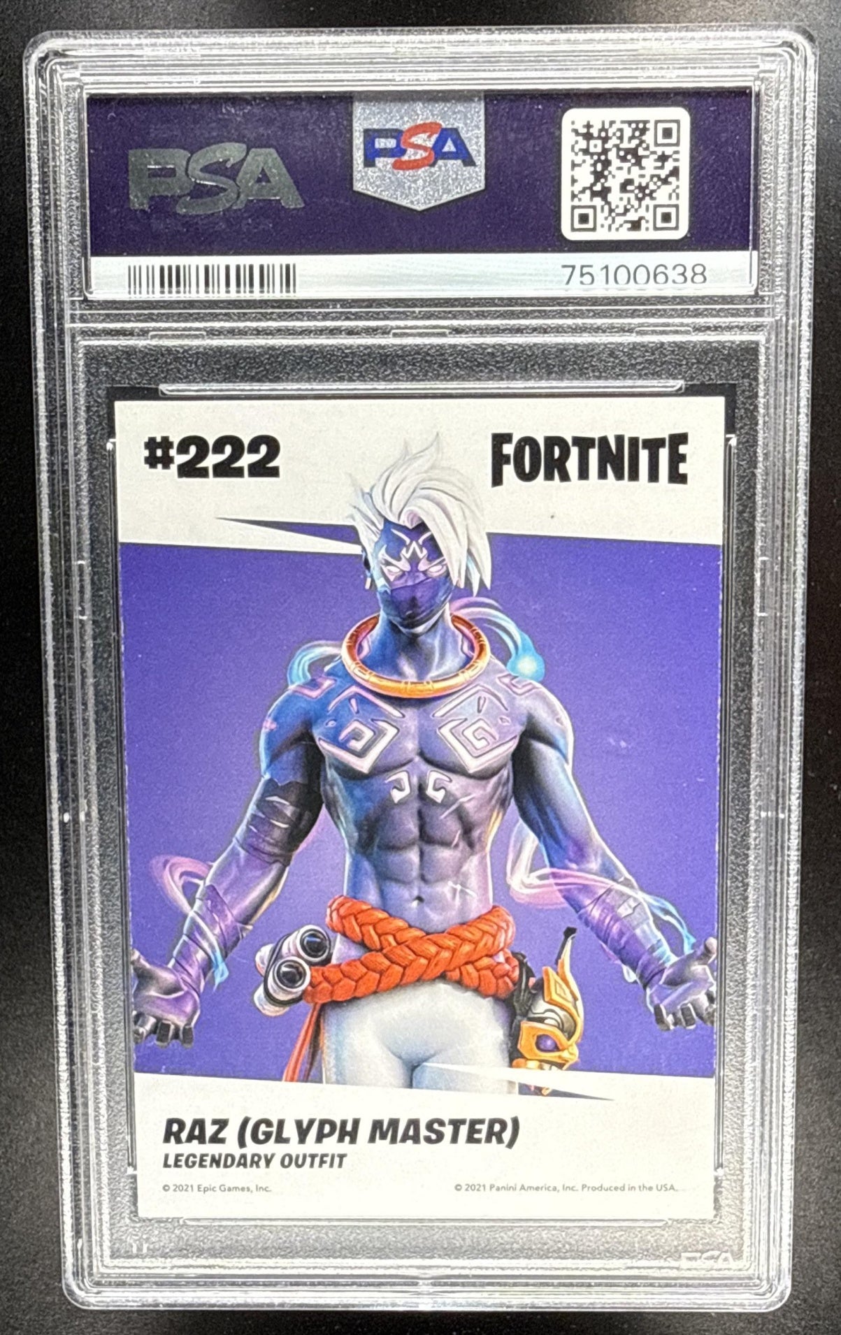 2021 Panini Fortnite Series 3 Raz #222 Cracked Ice PSA 9