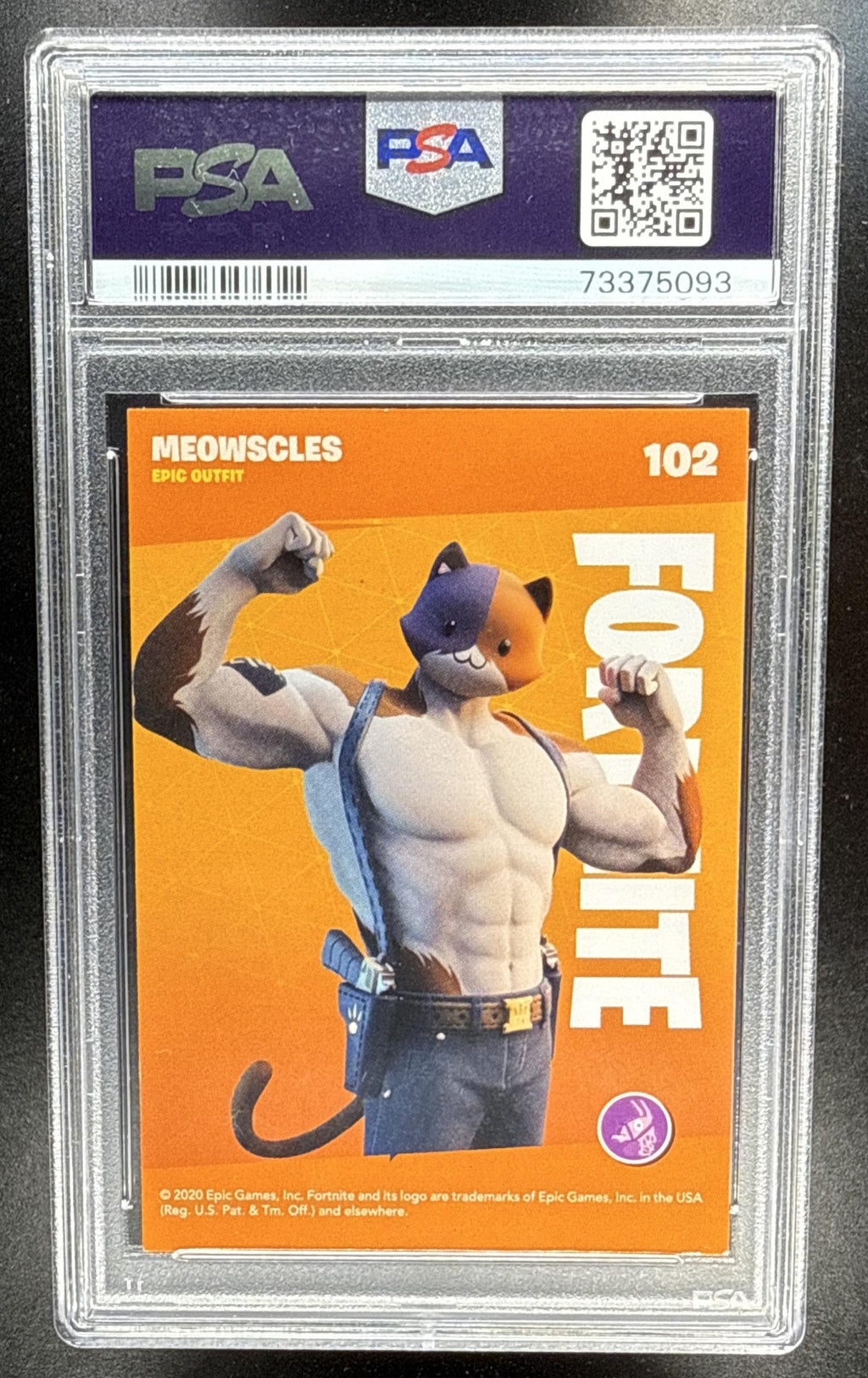 2020 Panini Fortnite Reloaded Meowscles Epic Outfit #102 PSA 9