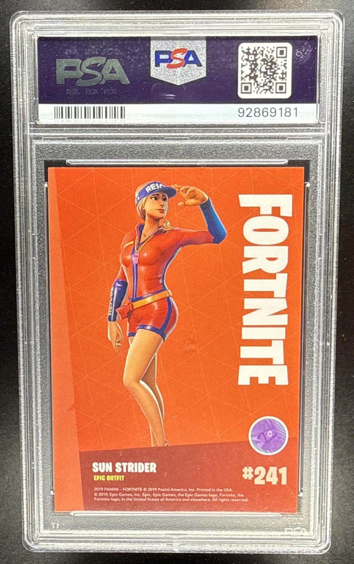 2019 Panini Fortnite Series 1 Sun Strider #241 PSA 10