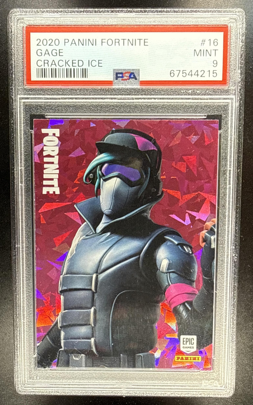 2020 Panini Fortnite Series 2 Italy Gage #16 Cracked Ice PSA 9
