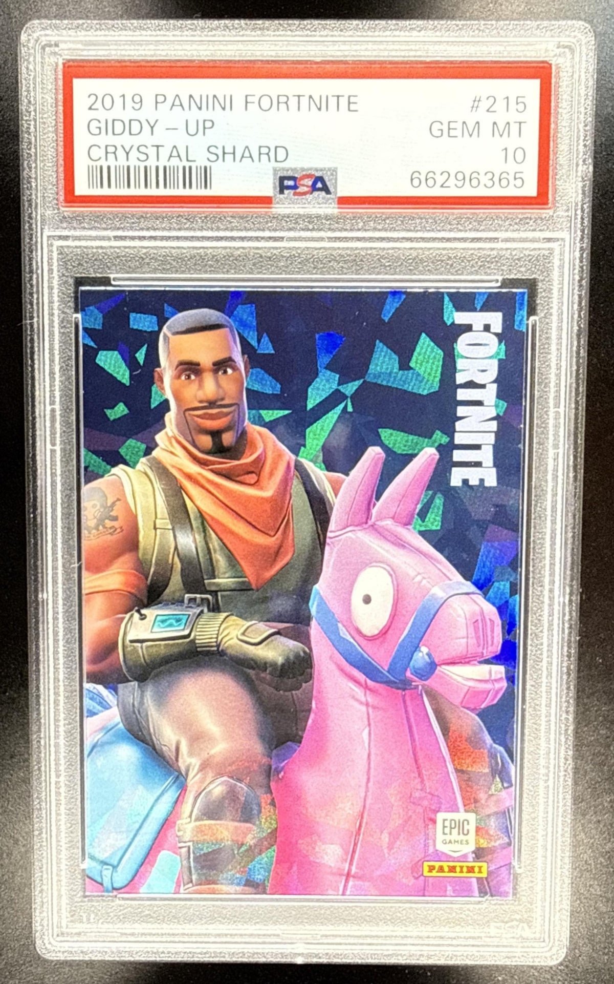 2019 Panini Fortnite Series 1 Giddy-Up #215 Crystal Shard PSA 10