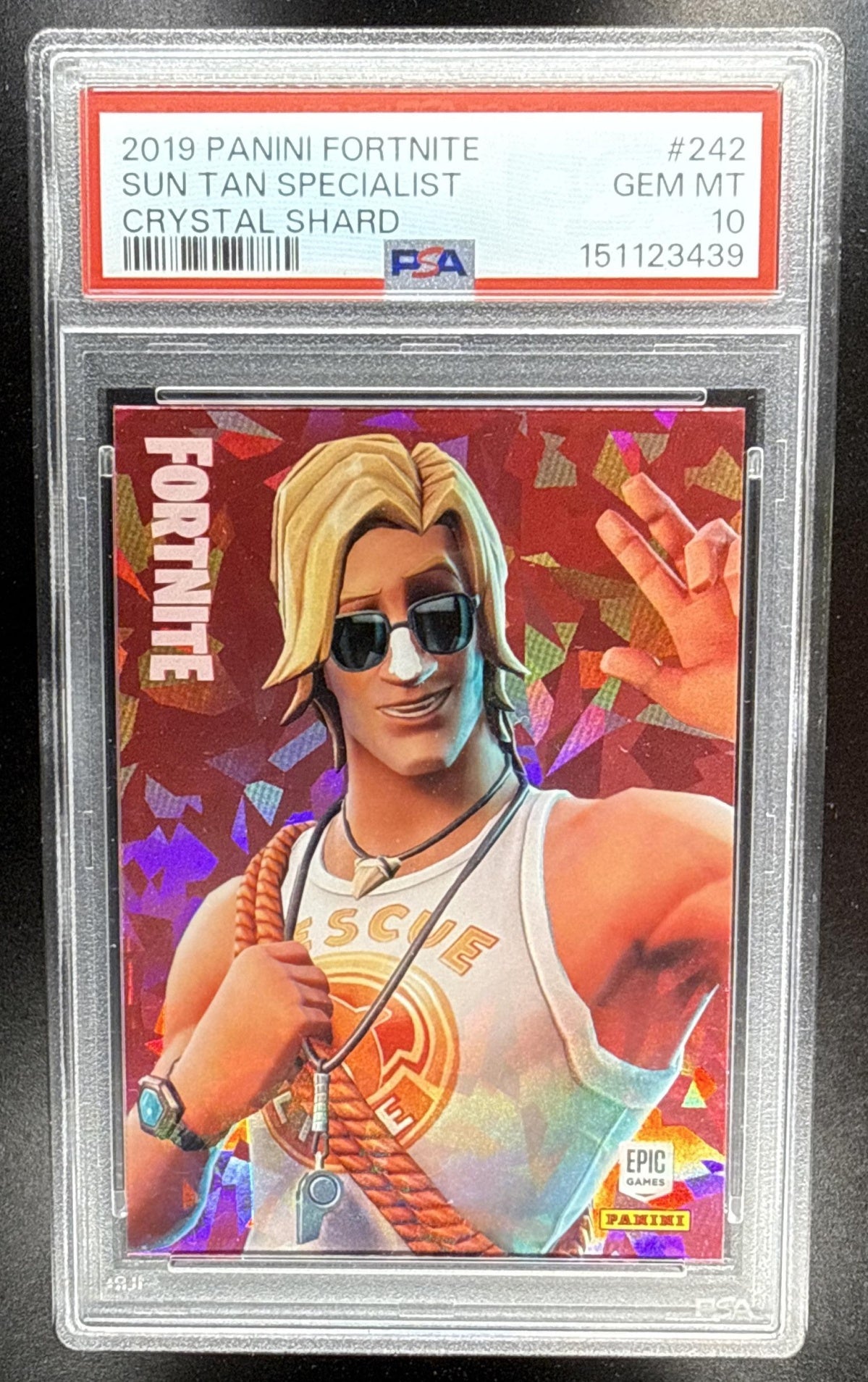 2019 Panini Fortnite Series 1 Sun Tan Specialist #242 Crystal Shard PSA 10