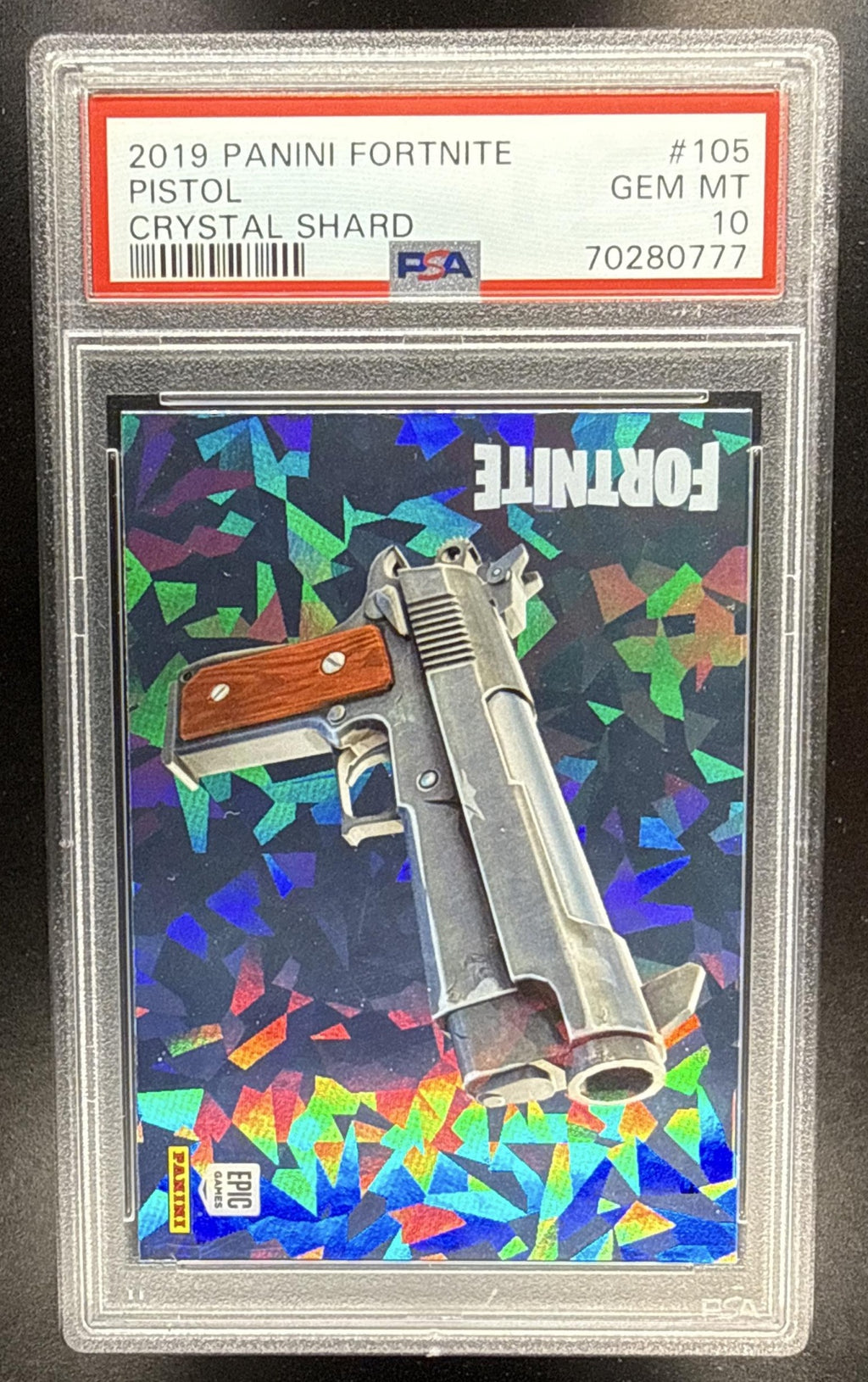 2019 Panini Fortnite Series 1 Pistol #105 Crystal Shard PSA 10