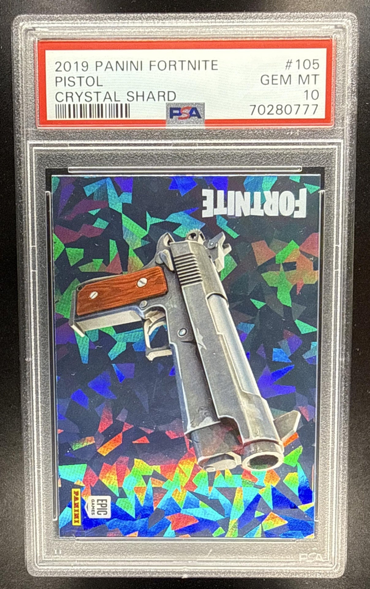 2019 Panini Fortnite Series 1 Pistol #105 Crystal Shard PSA 10