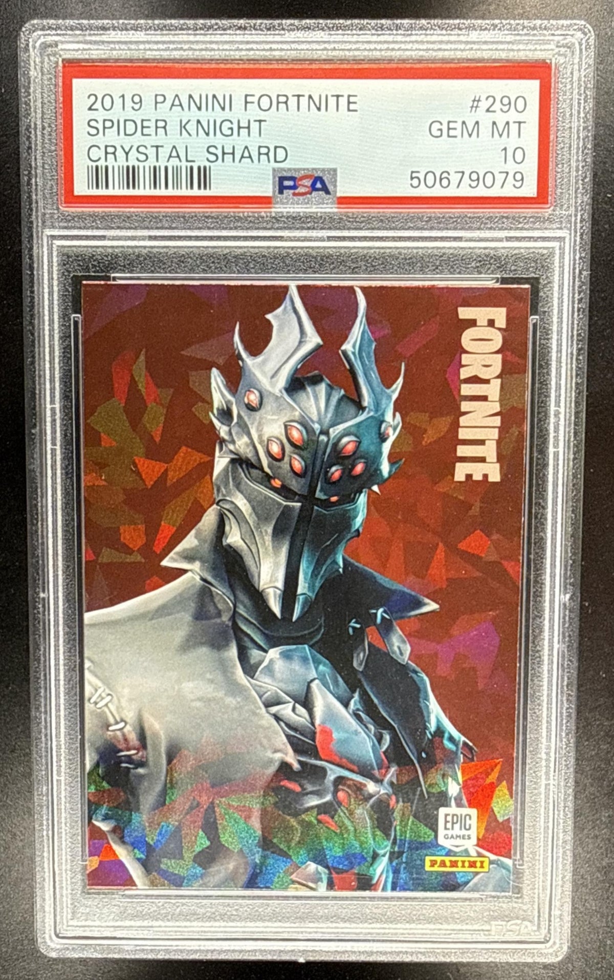 2019 Panini Fortnite Series 1 Spider Knight L #290 Crystal Shard PSA 10