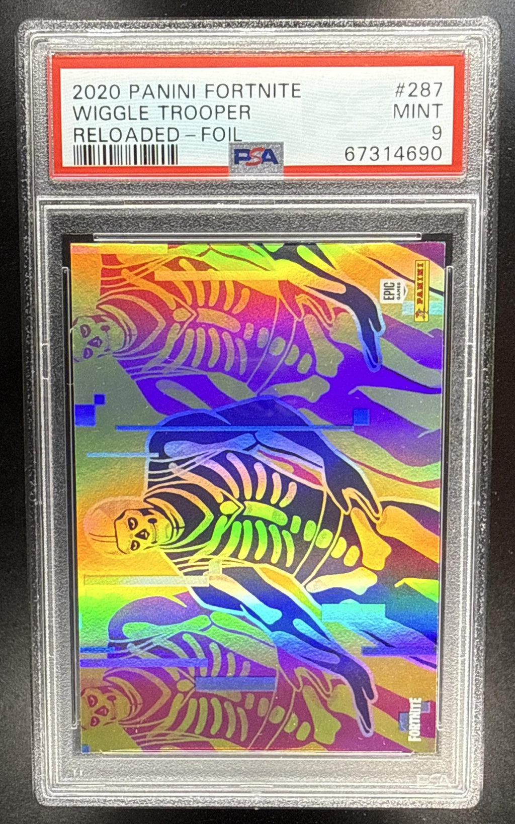 2020 Panini Fortnite Reloaded Wiggle Trooper Uncommon Loading Screen Fo #287 PSA 9