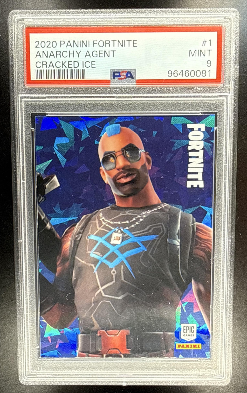 2020 Panini Fortnite Series 2 Italy Anarchy Agent #1 Cracked Ice PSA 9