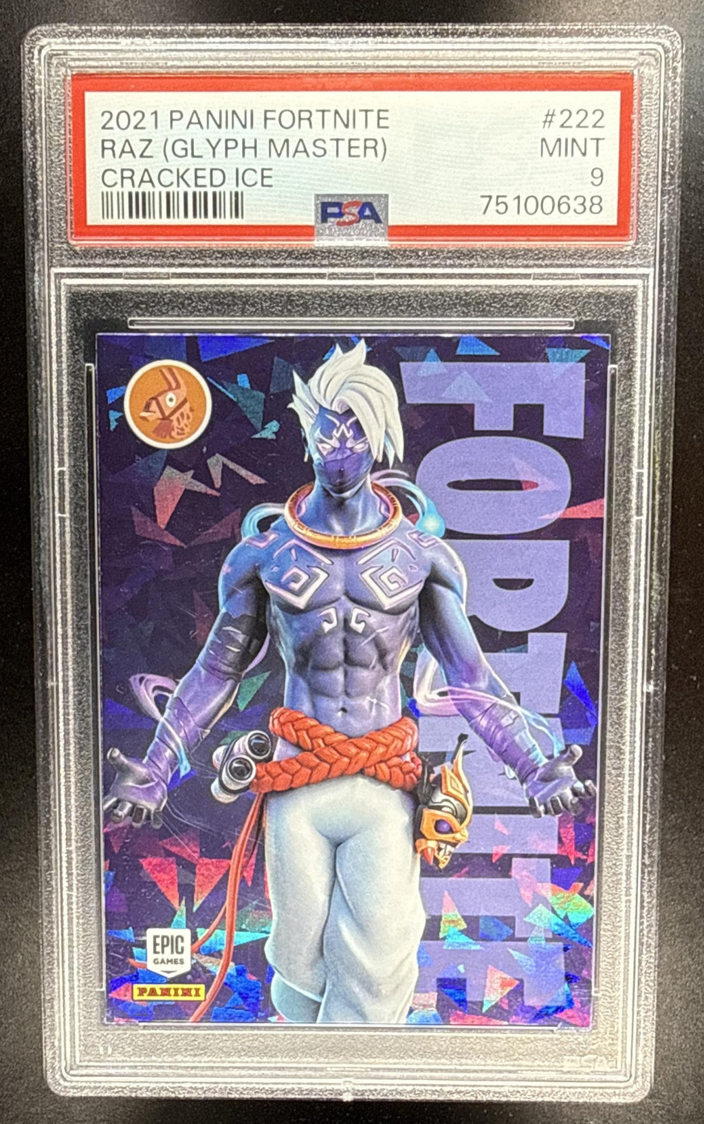 2021 Panini Fortnite Series 3 Raz #222 Cracked Ice PSA 9