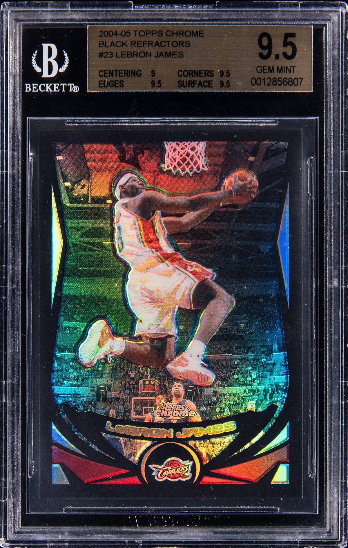 lebron james 2004 topps chrome black refractor BGS 95