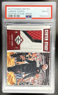 2012 PANINI LIMITED LEBRON JAMES #4 CENTER STAGE MATERIALS PRIME /9 PSA 8