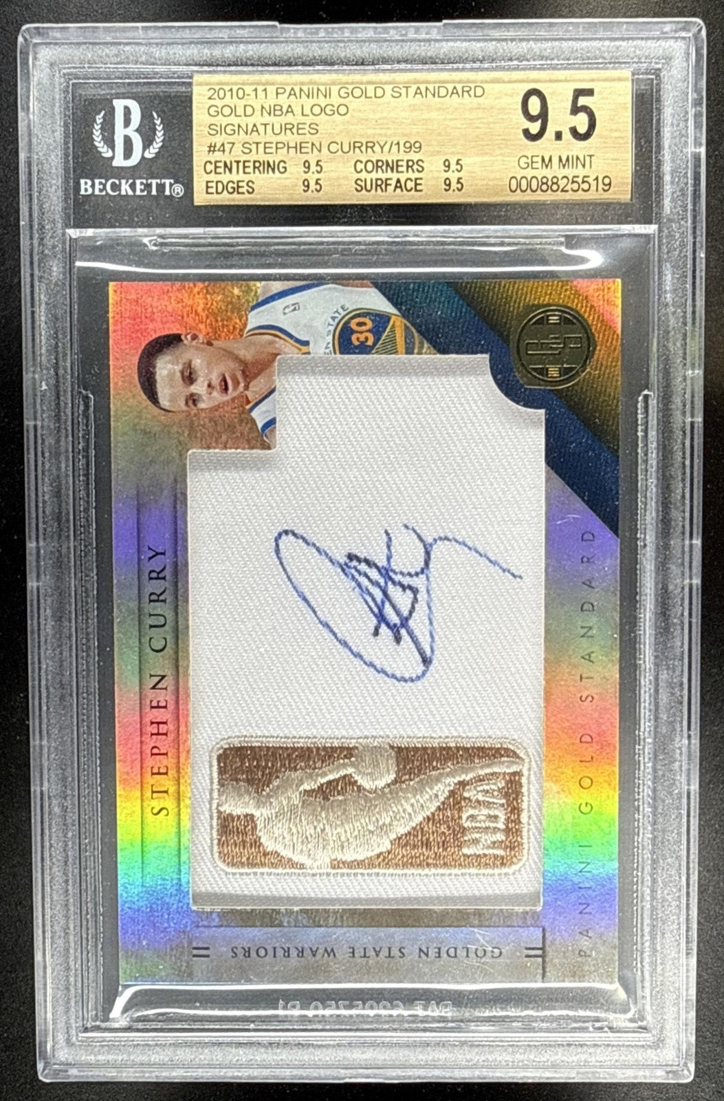2010 PANINI GOLD STANDARD STEPHEN CURRY #47 NBA LOGOS /199 AUTO BGS 9.5