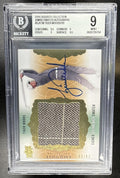 2014 UPPER DECK EXQUISITE TIGER WOODS #SJS-TW SIGNED JUMBO /99 PATCH AUTO BGS 9