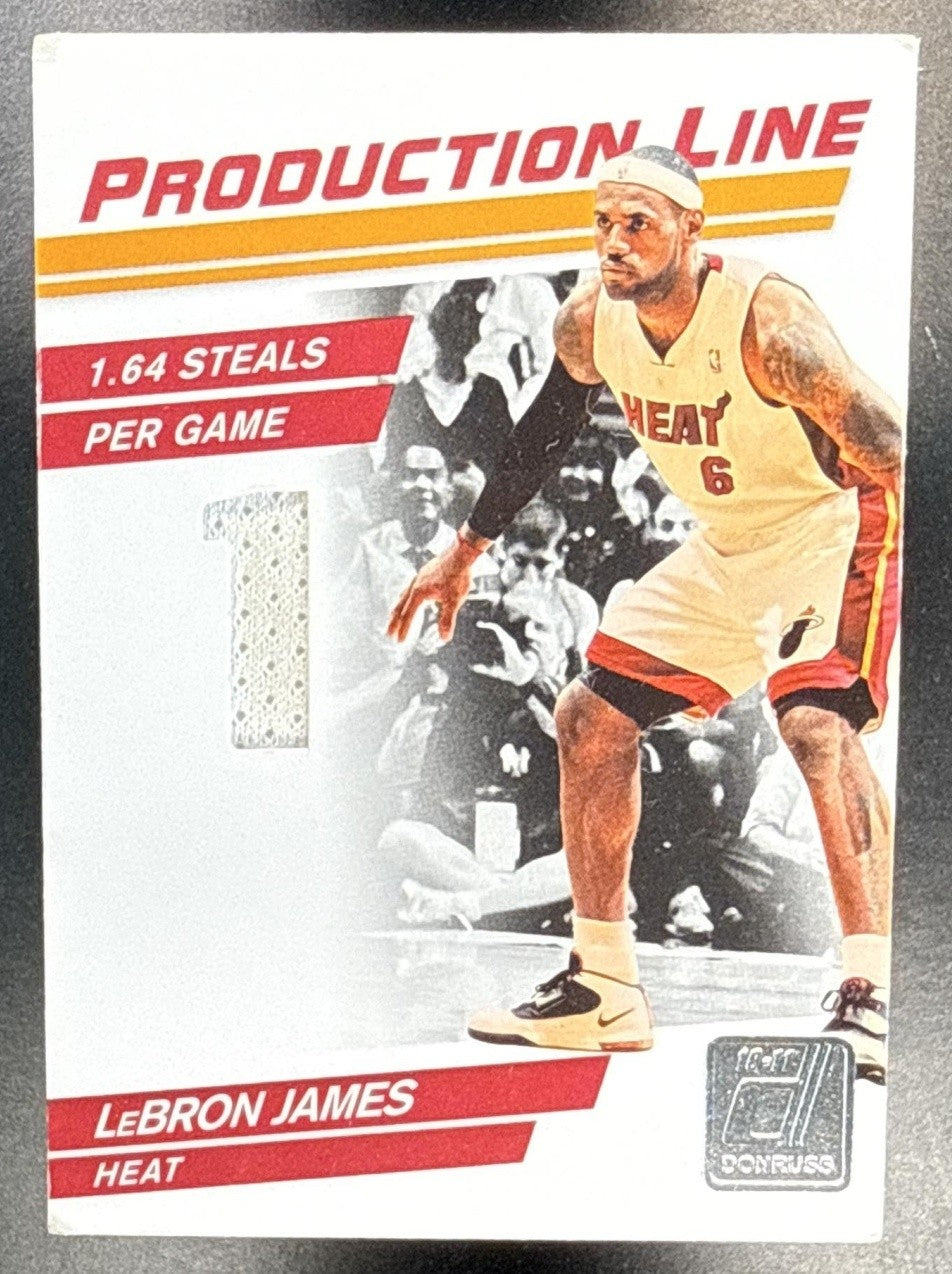 2010 PANINI DONRUSS LEBRON JAMES #85 PRODUCTION LINE STAT DIE CUTS PATCH /399