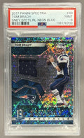 2017 PANINI SPECTRA TOM BRADY #49 SUNDAY SPECTACLE NEON BLUE /25 PSA 9