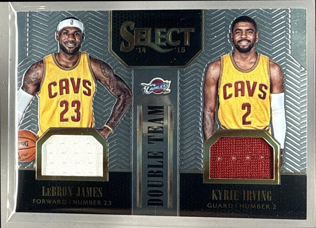 2014 PANINI SELECT #4 LeBRON JAMES KYRIE IRVING DUAL GAME USED PATCH