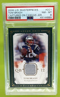 2008 UPPER DECK MASTERPIECES TOM BRADY #CC1 CAPTURED ON CANVAS JERSEYS PSA 8