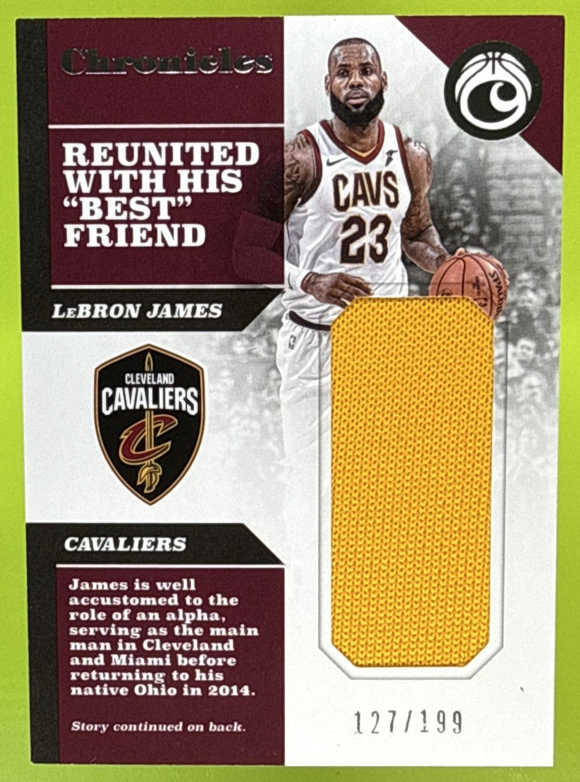 2017-18 Panini Chronicles LeBron James #CS-LBJ Swatches 127/199 MEM Cavaliers