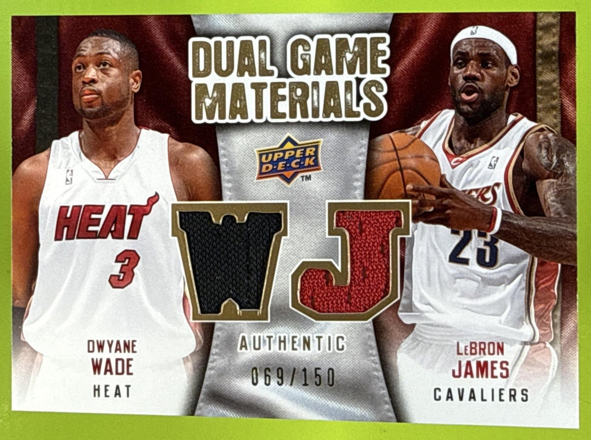 2009-10 UPPER DECK LEBRON JAMES DWAYNE WADE #DG-JW DUAL GAME MATERIALS CELTICS