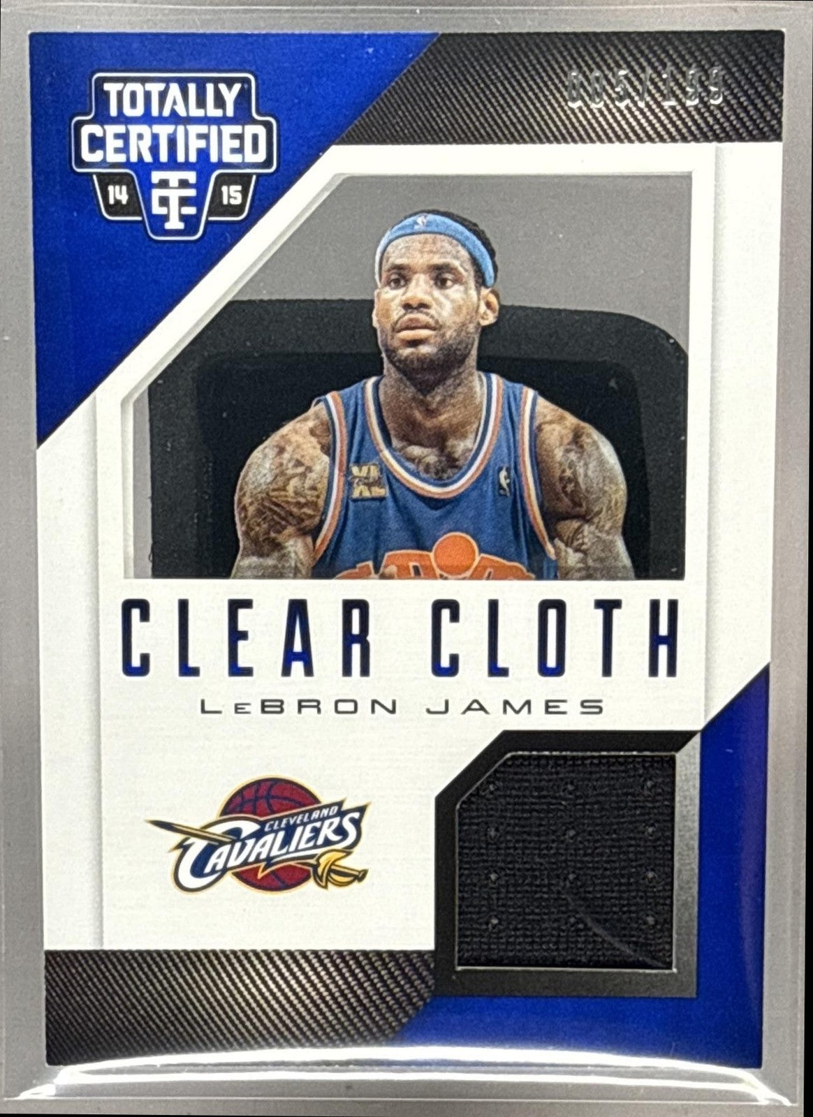 2014 PANINI TOTALLY CERTIFIED LEBRON JAMES #2 CLEAR CLOTH JERSEYS BLUE /199