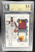 2017-18 PANINI FLAWLESS LEBRON JAMES #DP-LBJ DUAL PATCHES 7/25 CAVALIERS BGS 9.5
