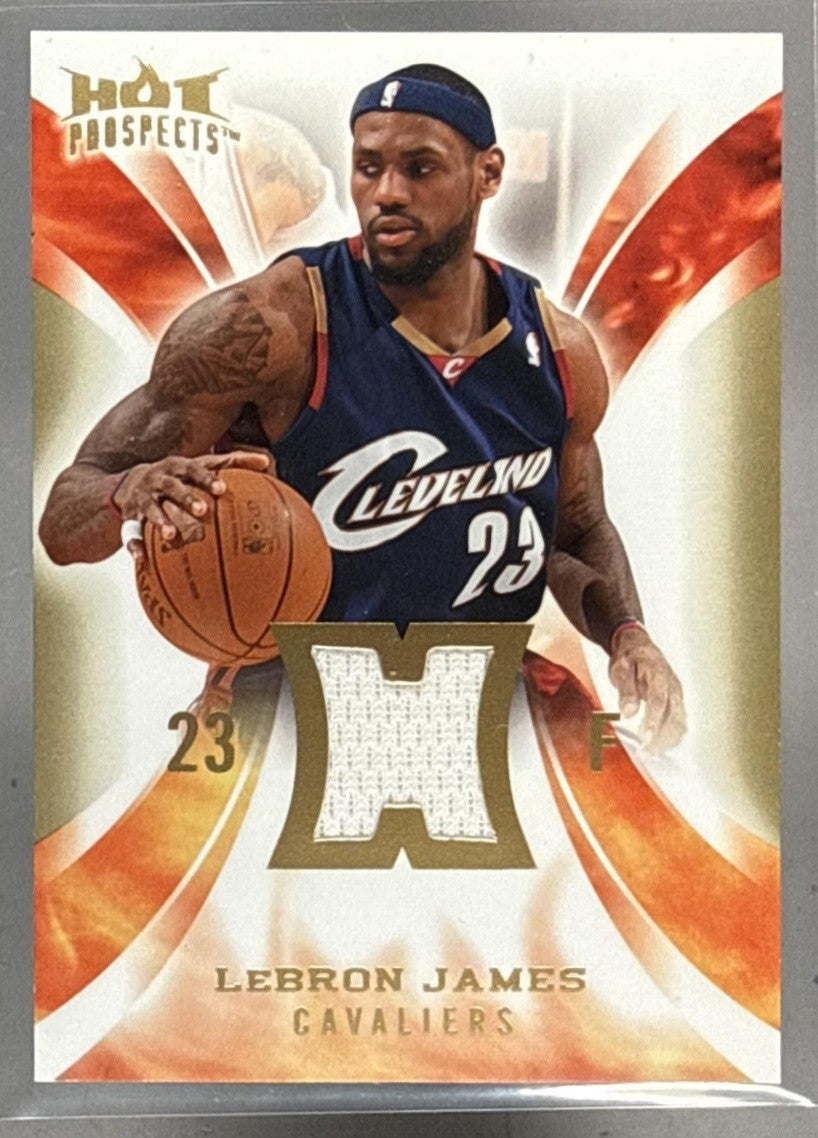 2008-09 FLEER HOT PROSPECTS LEBRON JAMES #HM-LJ MATERIALS CAVALIERS