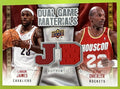 2009-10 UPPER DECK LEBRON JAMES CLYDE DREXLER #DG-JD DUAL GAME MATERIALS HAWKS