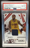 2009 PANINI ROOKIES & STARS LONGEVITY LEBRON JAMES #14 RUBY /250 PATCH PSA 8