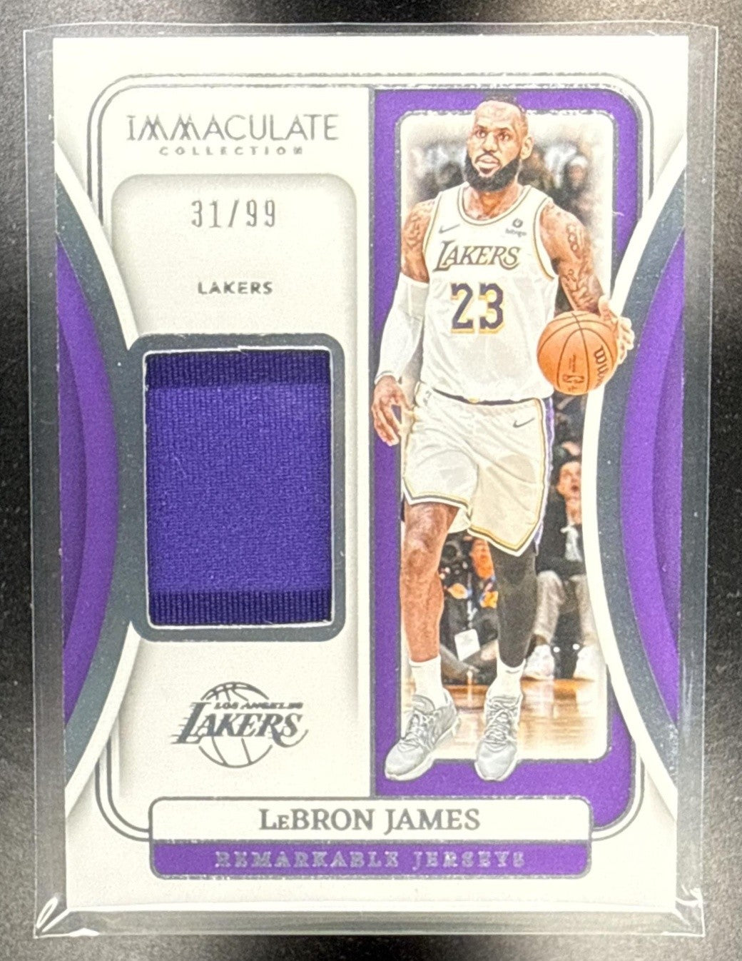 2023 PANINI IMMACULATE LEBRON JAMES #RJ-LBJ REMARKABLE JERSEYS /99 PATCH
