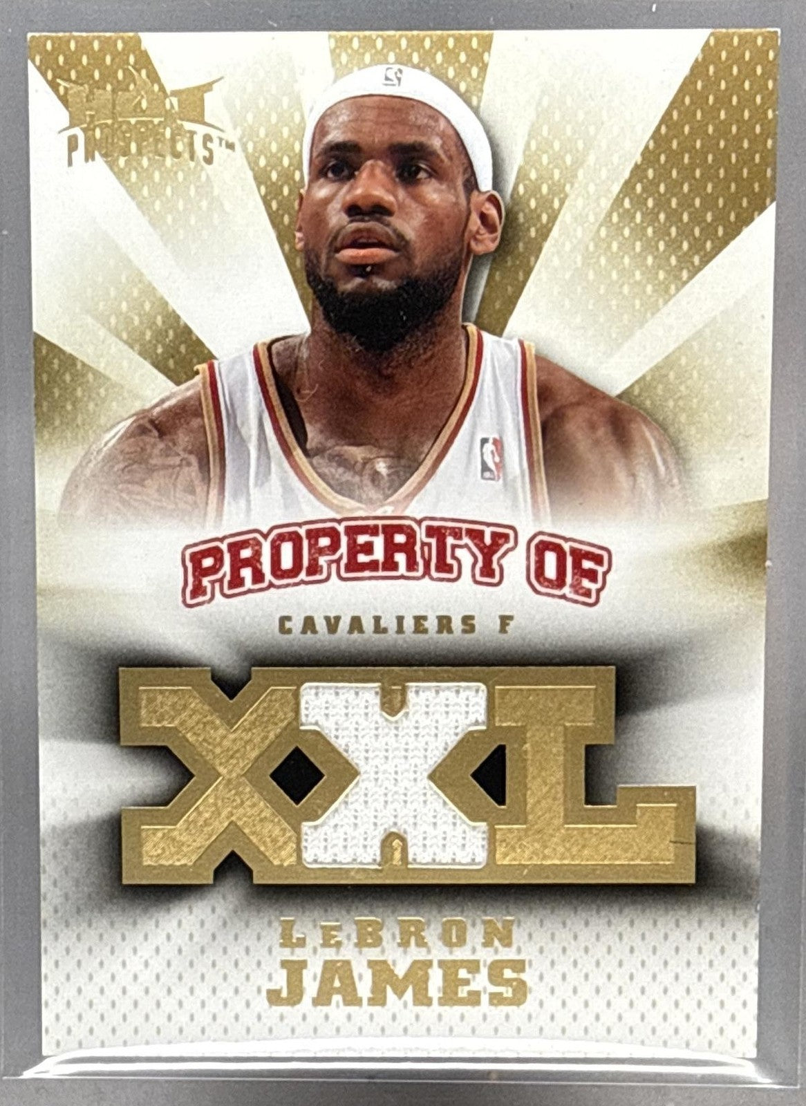 2008 FLEER HOT PROSPECTS LEBRON JAMES #PO-LJ PROPERTY OF JERSEYS /199