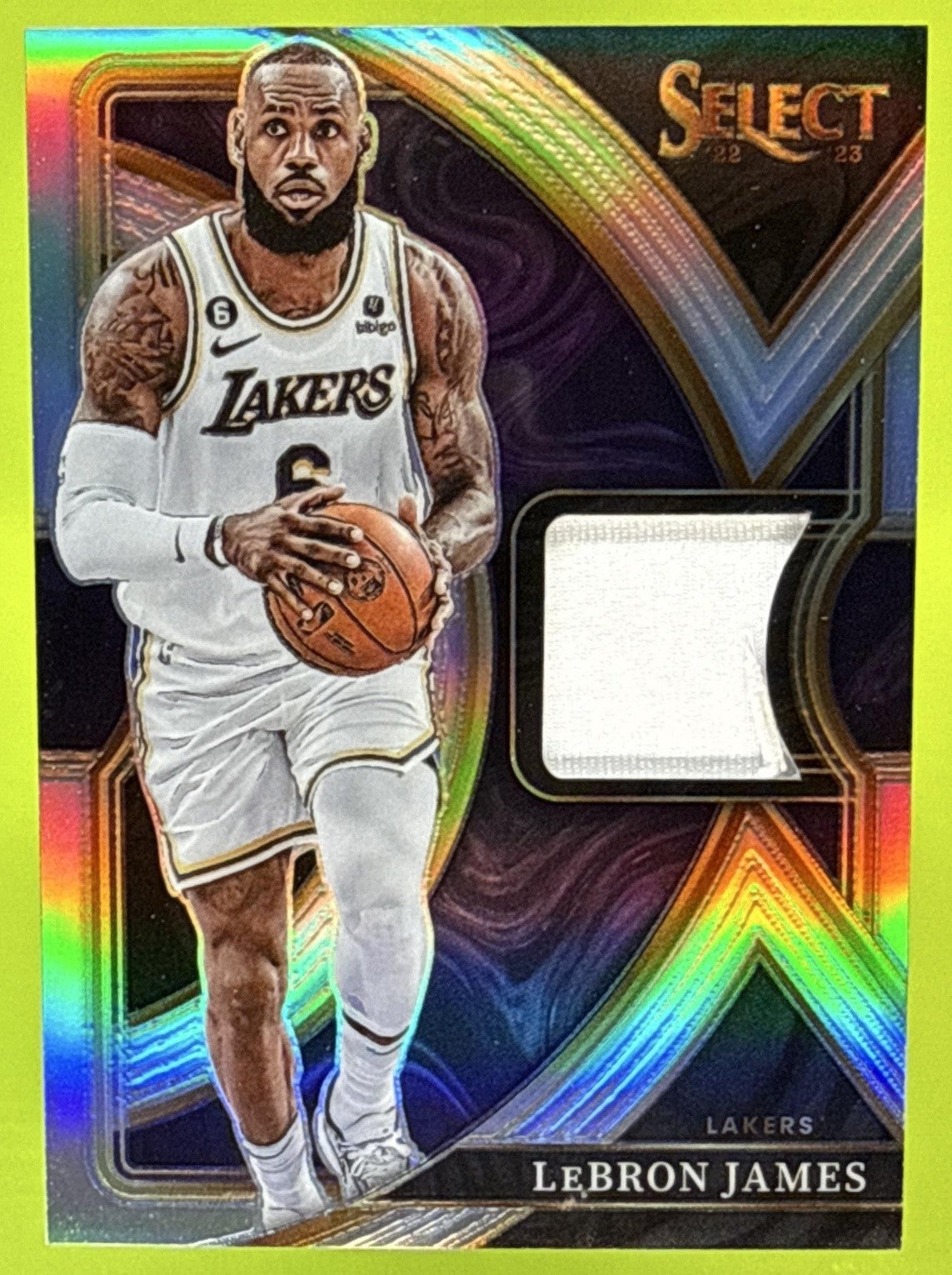 2022-23 PANINI SELECT LEBRON JAMES #SS-LJ SELECTIVE SWATCHES MEM LAKERS