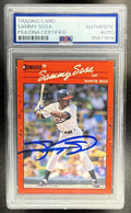 1990 DONRUSS SAMMY SOSA #489 RC WHITE SOX PSA DNA AUTO