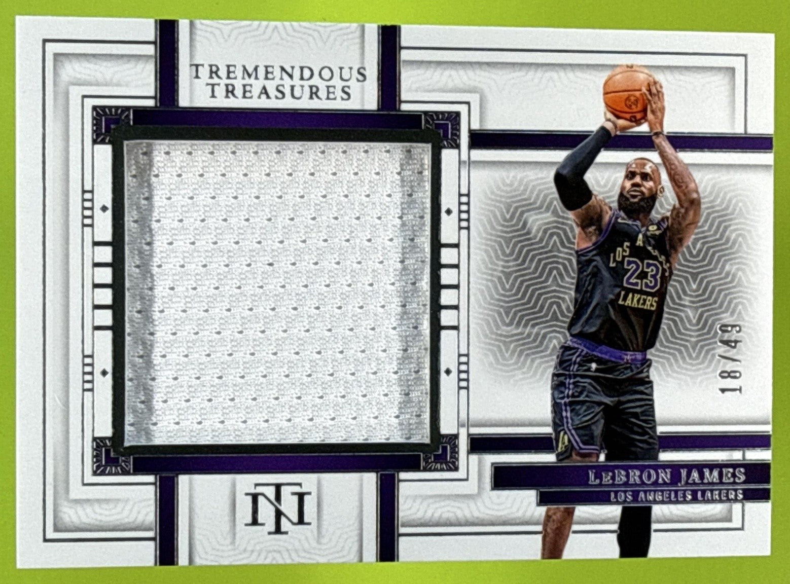 2023 PANINI NATIONAL TREASURES LEBRON JAMES #TM-LBJ TREMENDOUS /49 PATCH